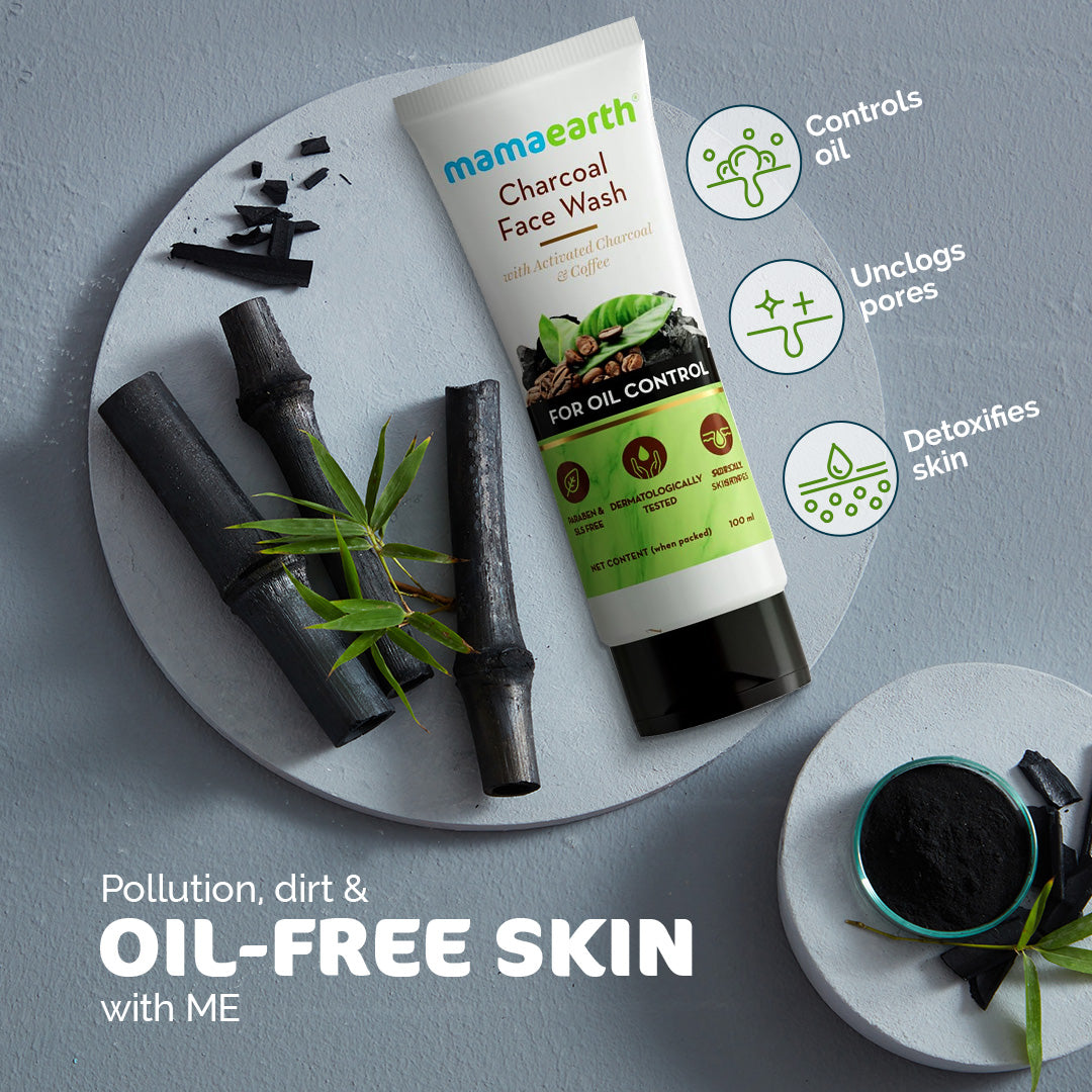 Mamaearth Charcoal Face Wash with Activated Charcoal & Coffee
