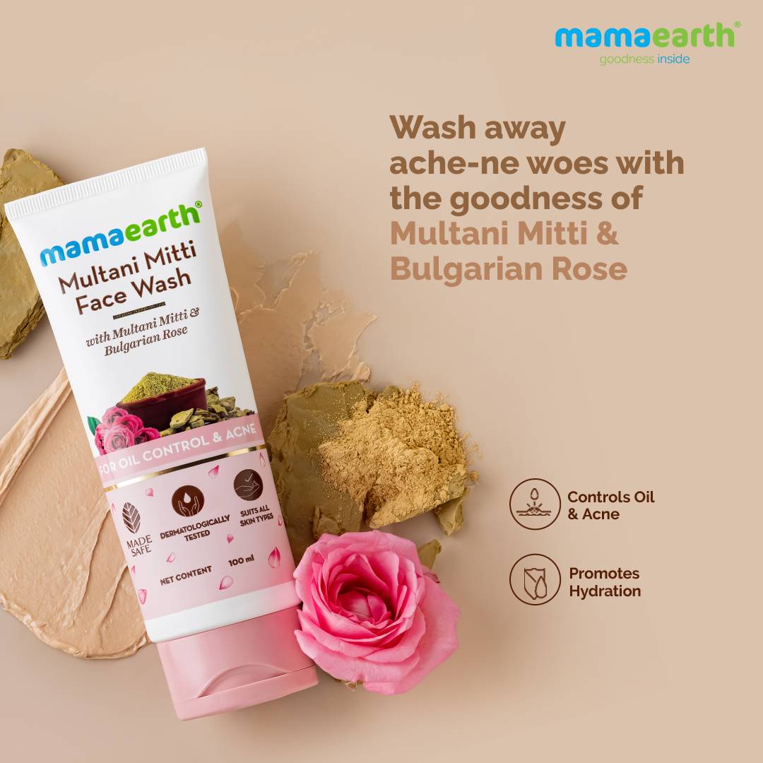 Mamaearth Multani Mitti Face Wash with Multani Mitti & Bulgarian Rose