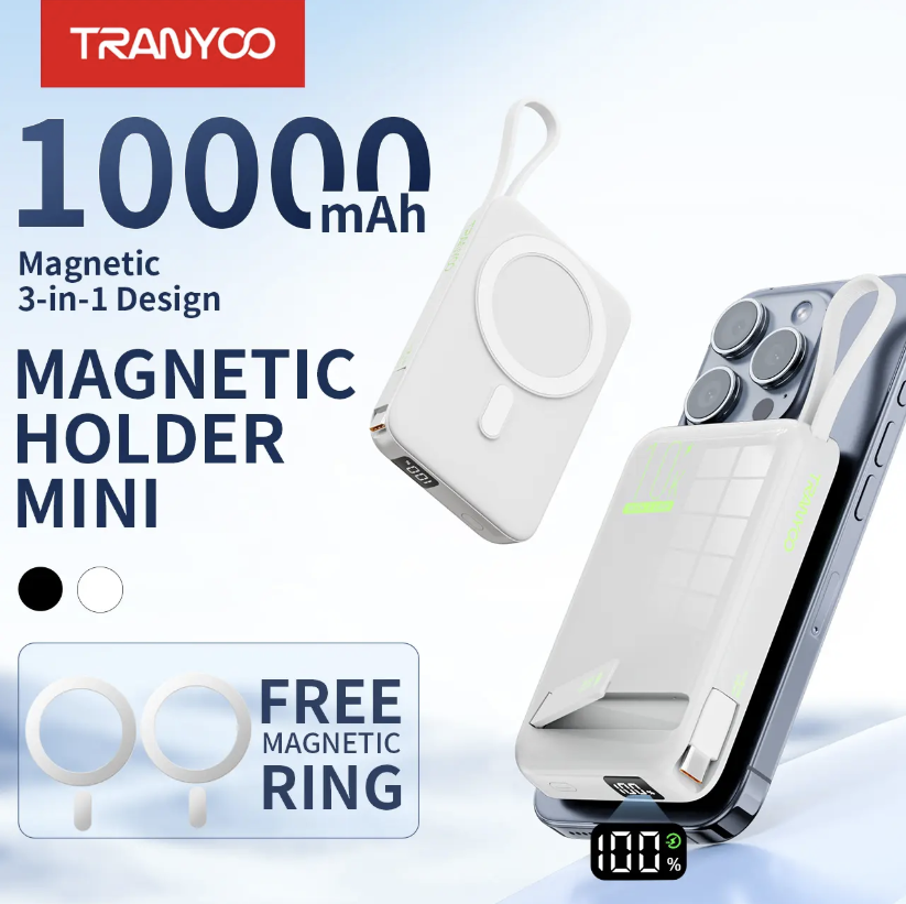 Magnetic Wirless PowerBank 10,000mAh (Tranyoo Original)