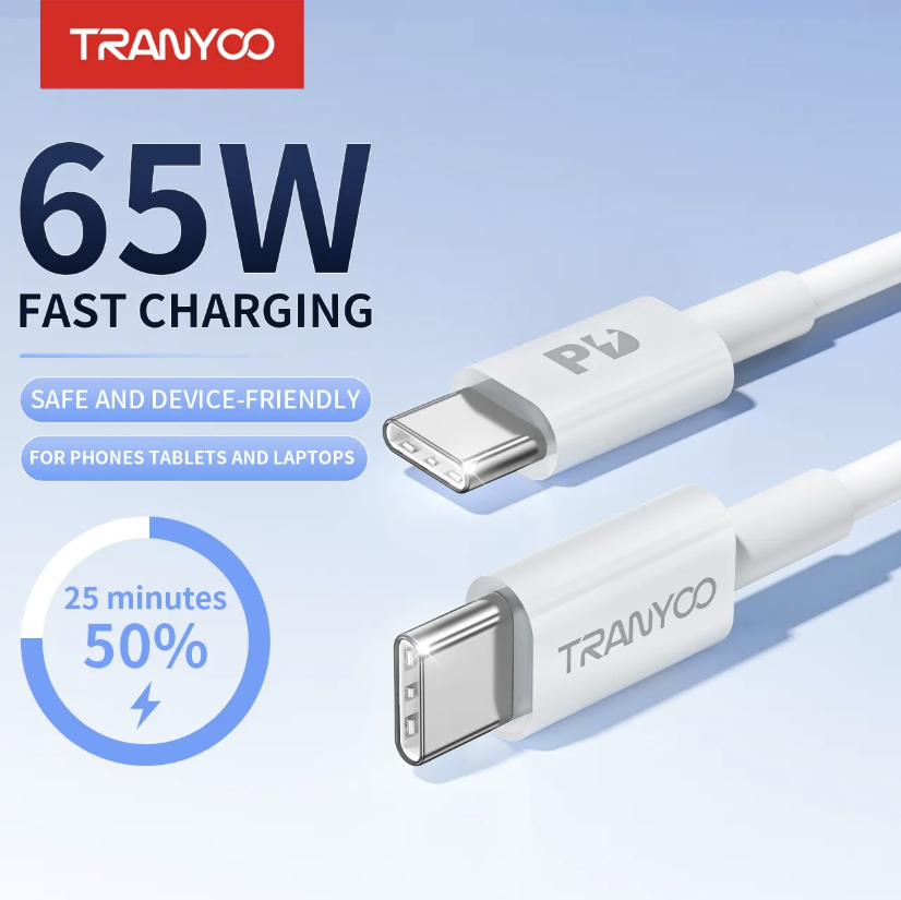 Tranyoo 65W Type C To C Cable