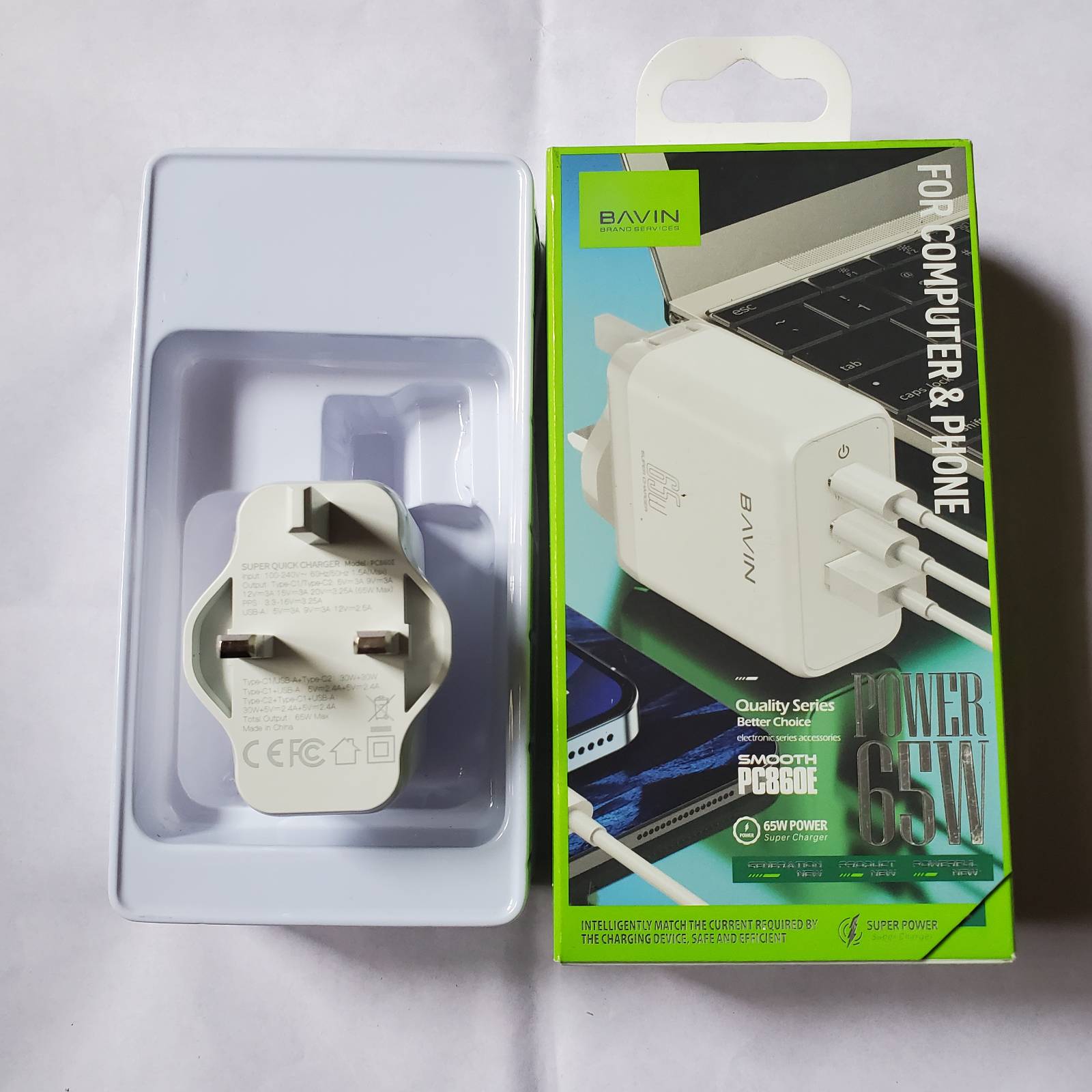 Bavin 65W Fast Charger Adapter