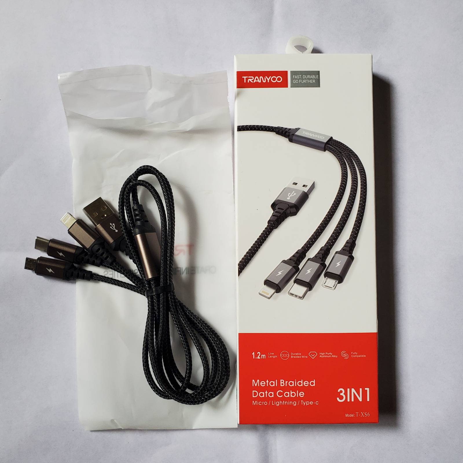 Tranyoo 3-in-1 Metal USB Cable