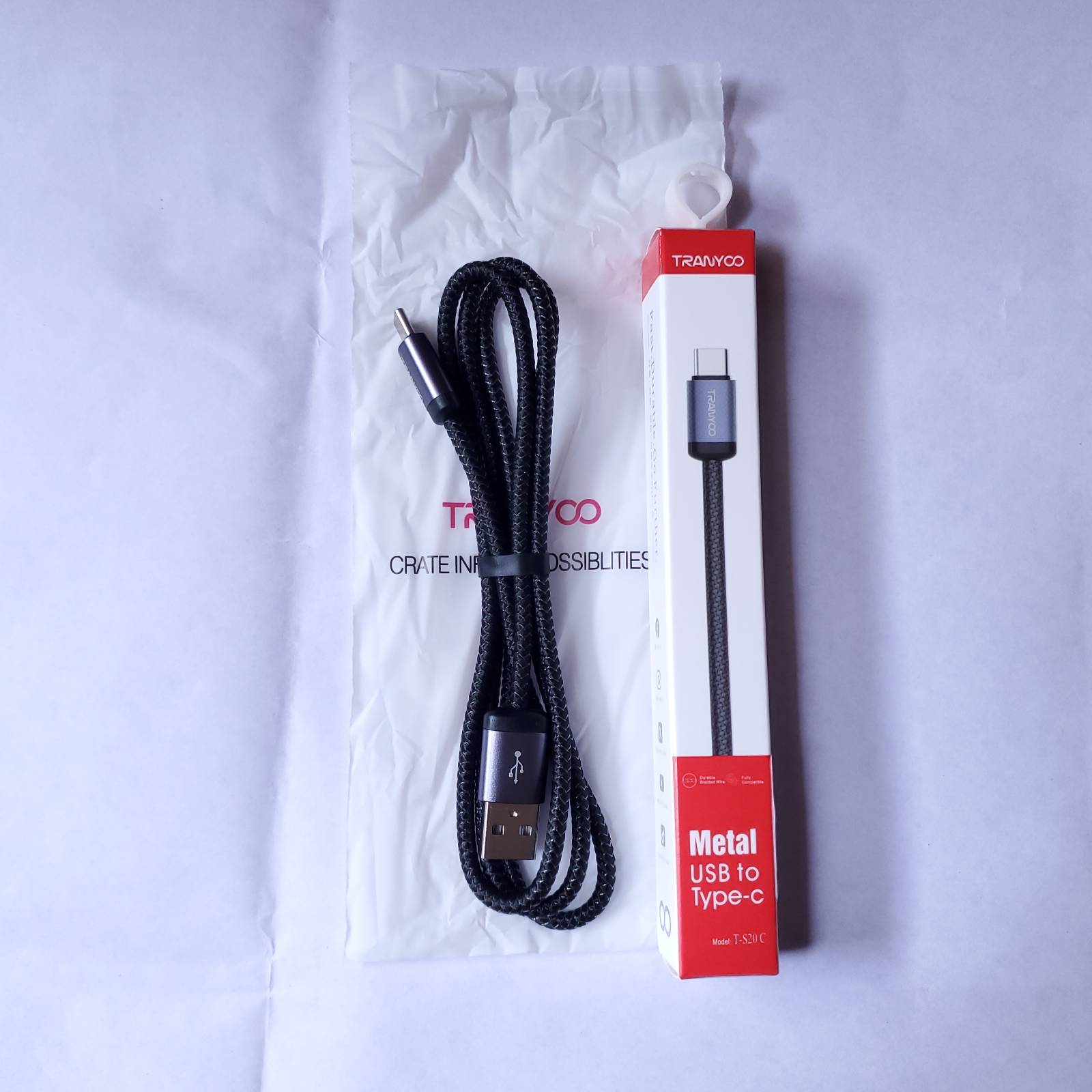 Tranyoo 6A Metal USB To Type C Cable