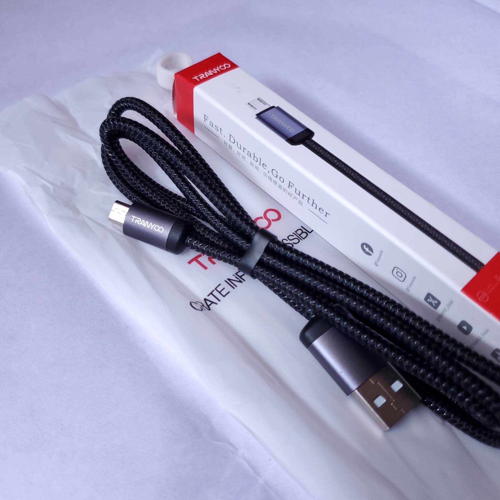 Tranyoo 6A Metal USB To Micro Cable